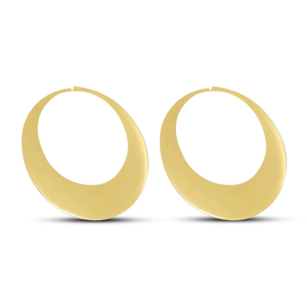 Full Moon Gold Metal Hoop Earrings