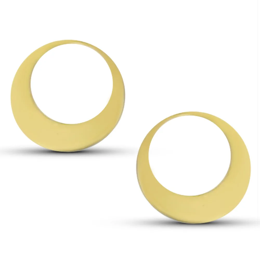 Full Moon Gold Metal Hoop Earrings