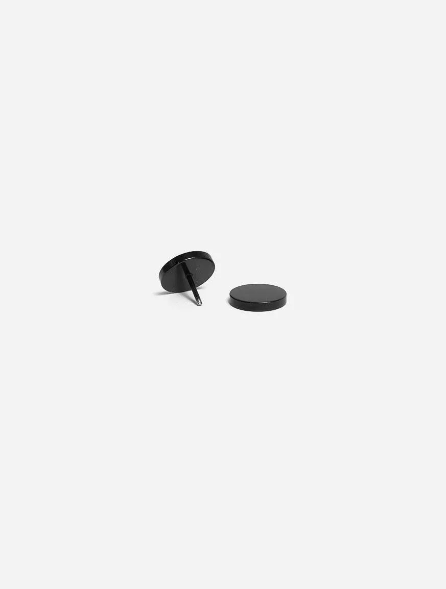 GD Dumbbell Round Stud Earrings