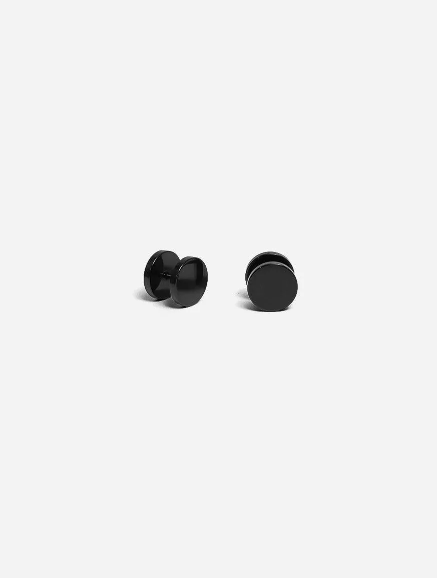 GD Dumbbell Round Stud Earrings