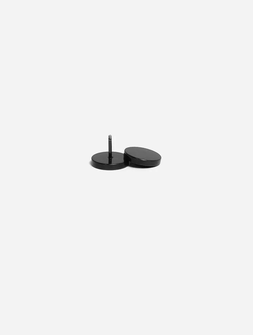 GD Dumbbell Round Stud Earrings
