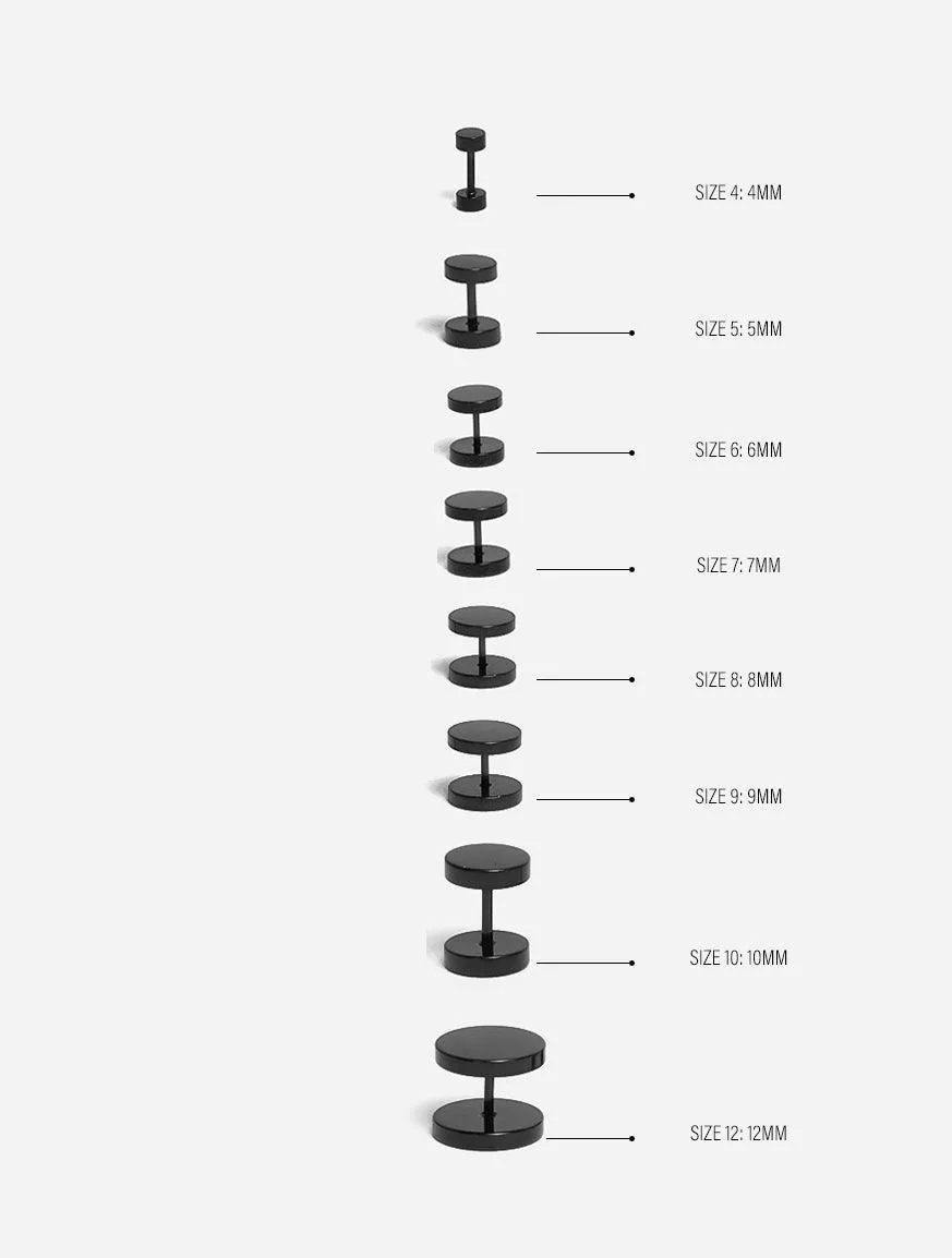 GD Dumbbell Round Stud Earrings