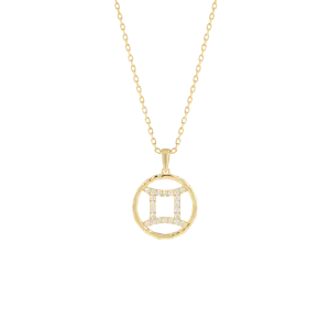 Gemini medallion pendant necklace