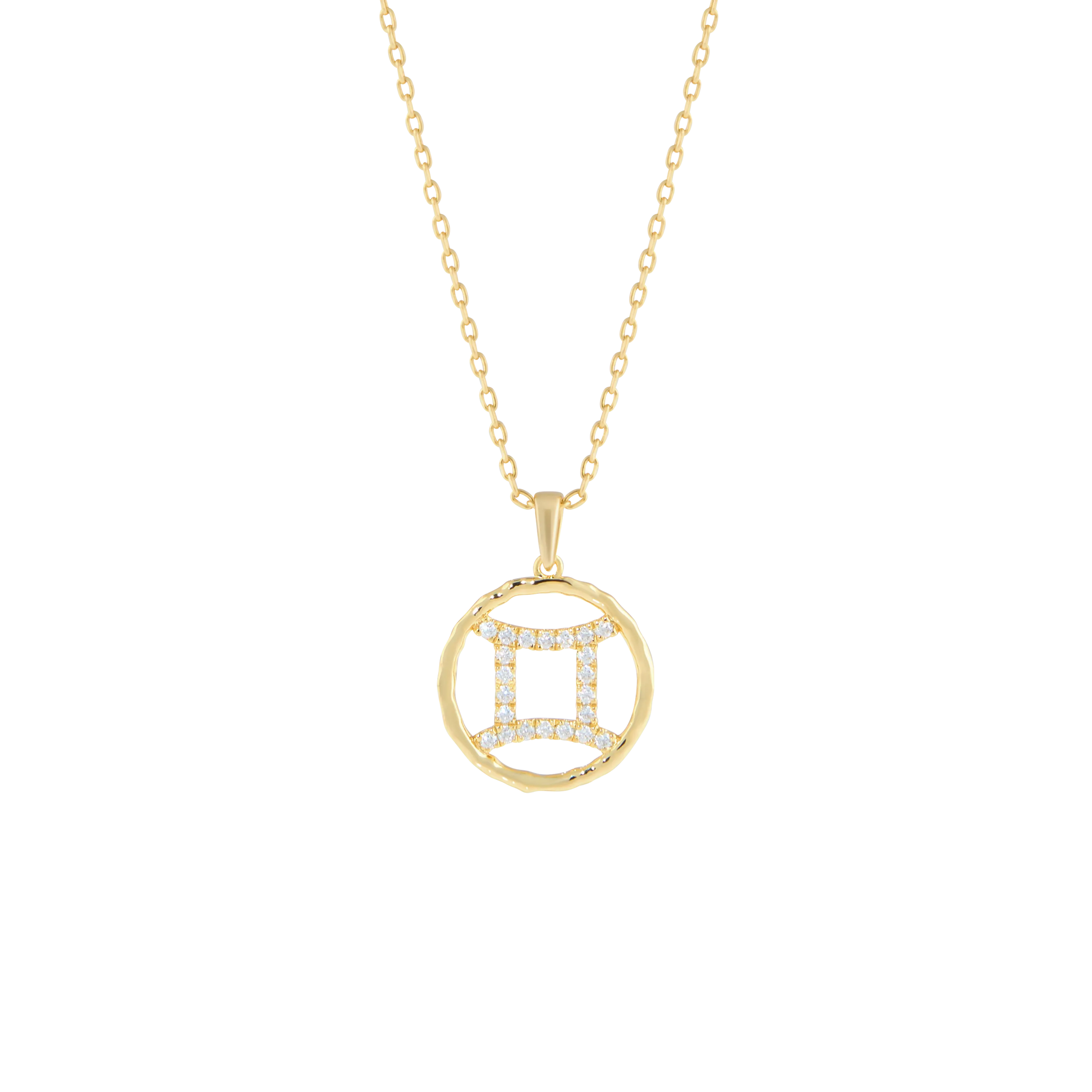 Gemini medallion pendant necklace