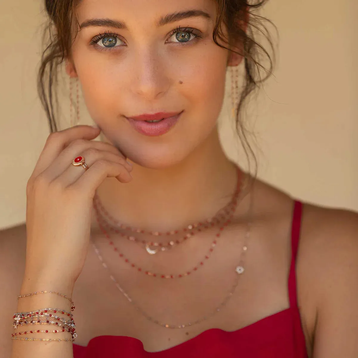 Gigi Clozeau Classic Necklace Poppy & Yellow Gold