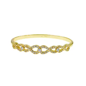 Gigi Cubic Zirconia Bangle Bracelet Gold