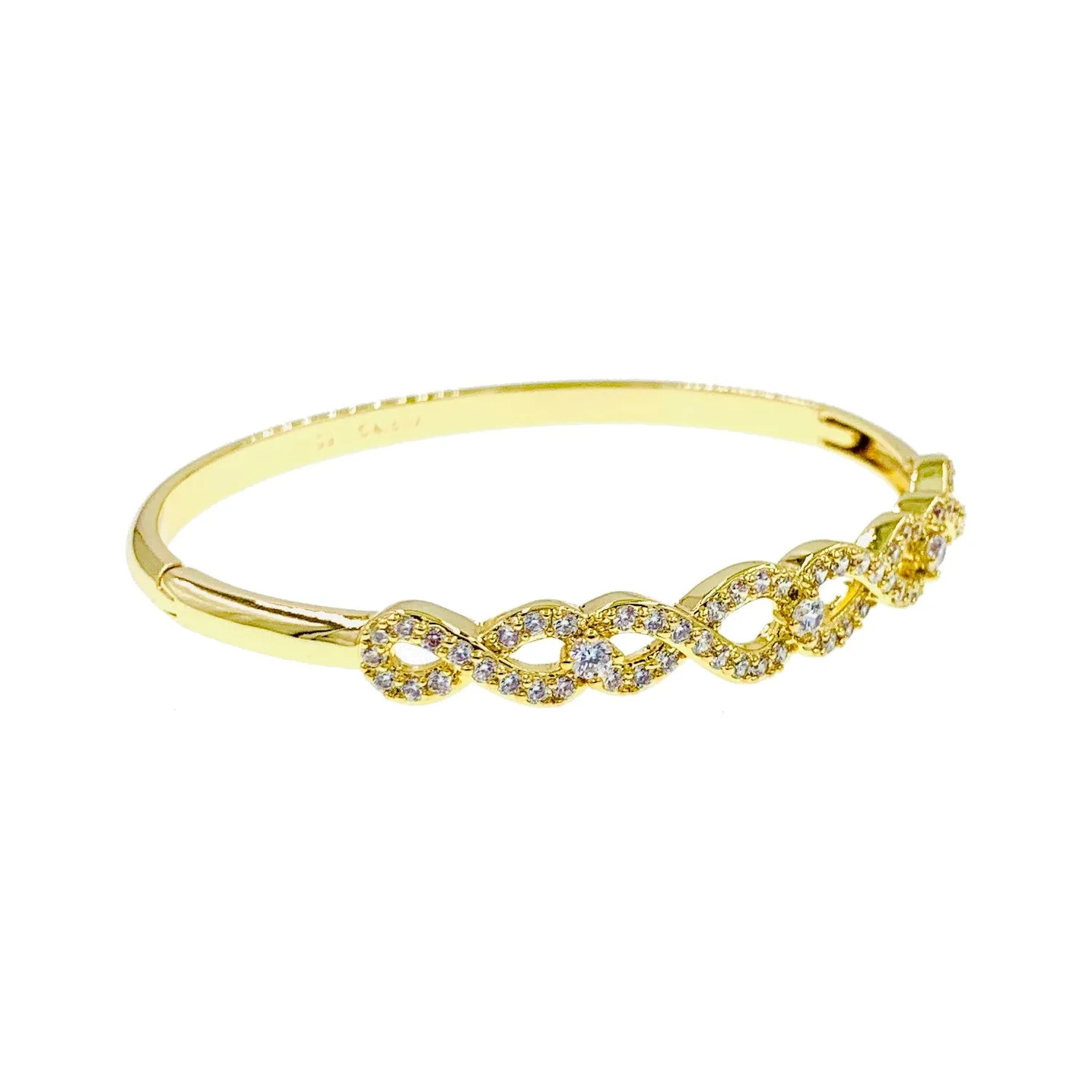 Gigi Cubic Zirconia Bangle Bracelet Gold