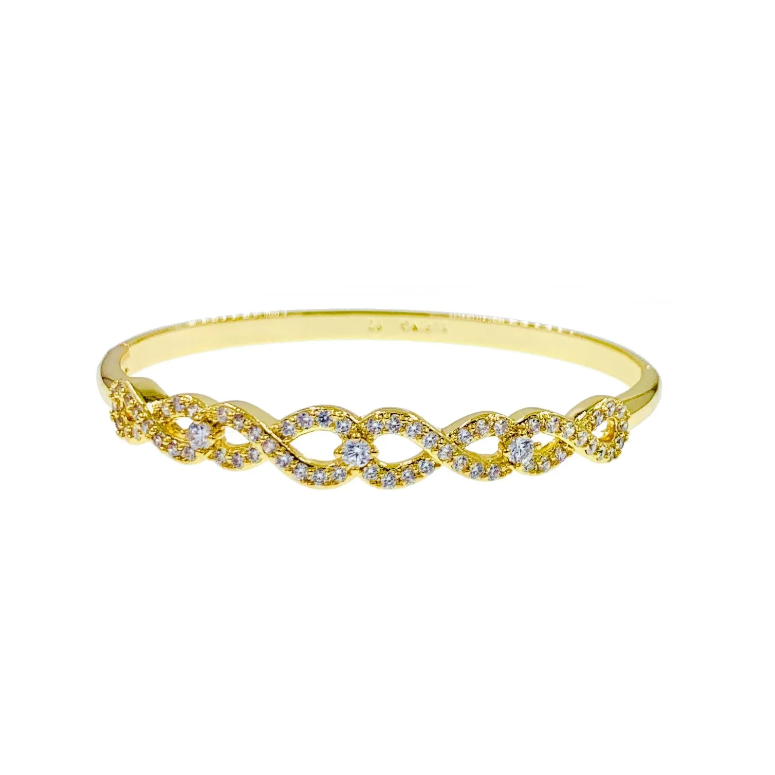 Gigi Cubic Zirconia Bangle Bracelet Gold