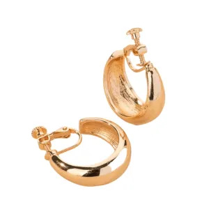 Gold Hoop Clip-On Earrings – Classic & Non-Pierced Comfort