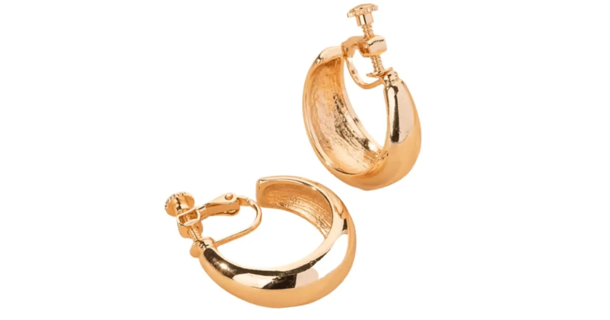 Gold Hoop Clip-On Earrings – Classic & Non-Pierced Comfort