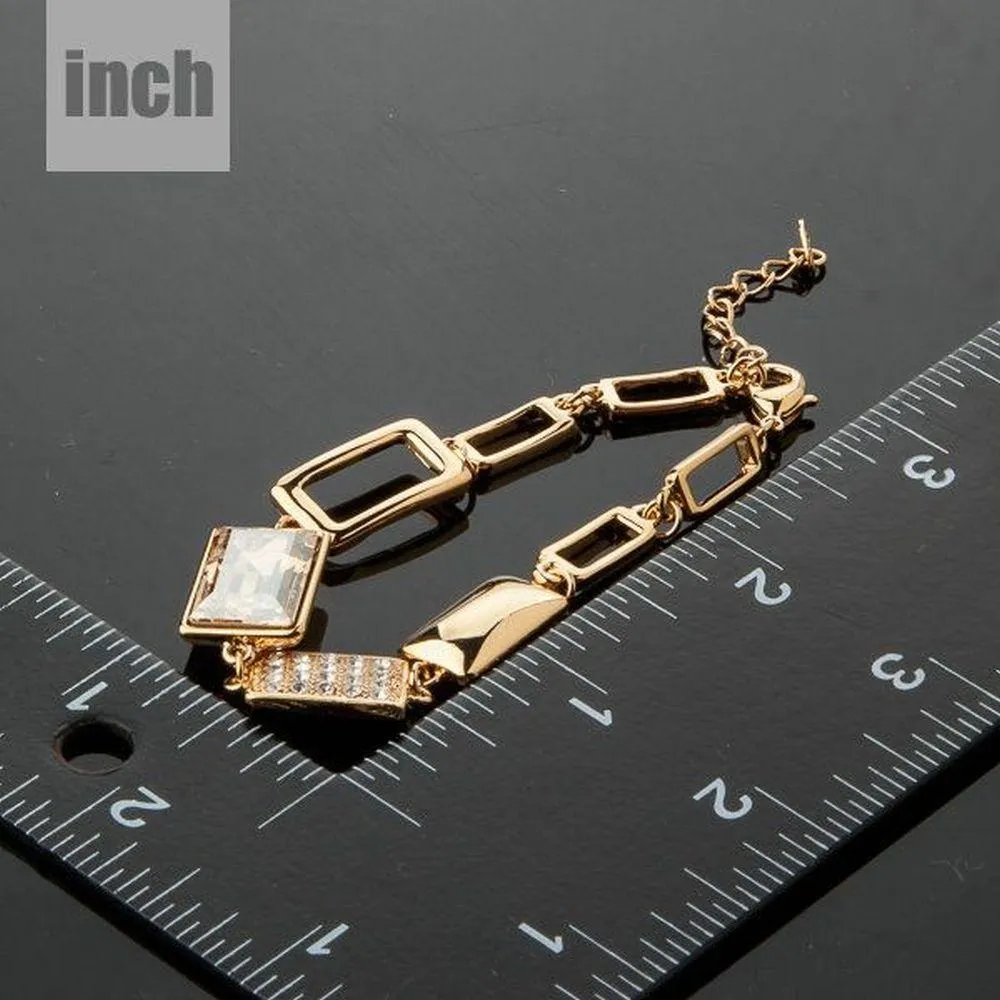 Gold Plated Champagne Crystal Bracelet