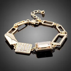 Gold Plated Champagne Crystal Bracelet