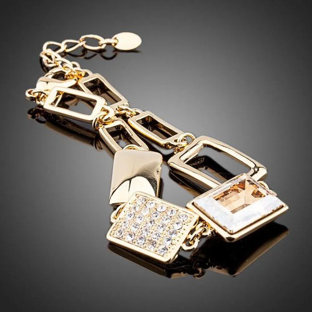 Gold Plated Champagne Crystal Bracelet
