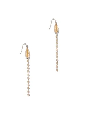 Goldtone Cowrie-Shell Linear Drop Earring
