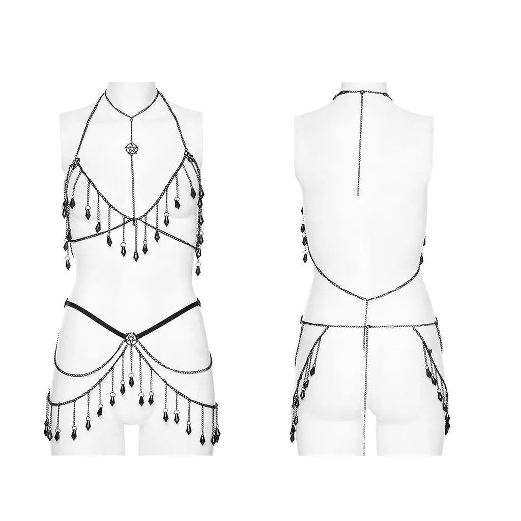 Goth crystal tassel chains WS-584LHF