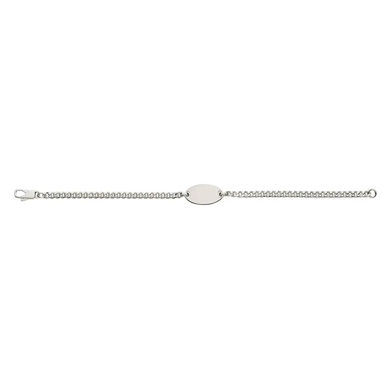 Gucci Trademark Sterling Silver Chain Tag Bracelet D