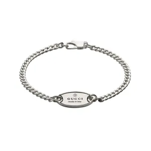 Gucci Trademark Sterling Silver Chain Tag Bracelet D