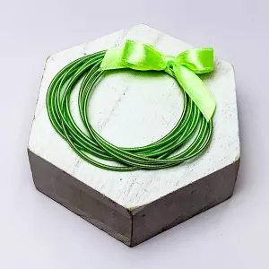 Guitar String Bracelets With Bow in Light Green