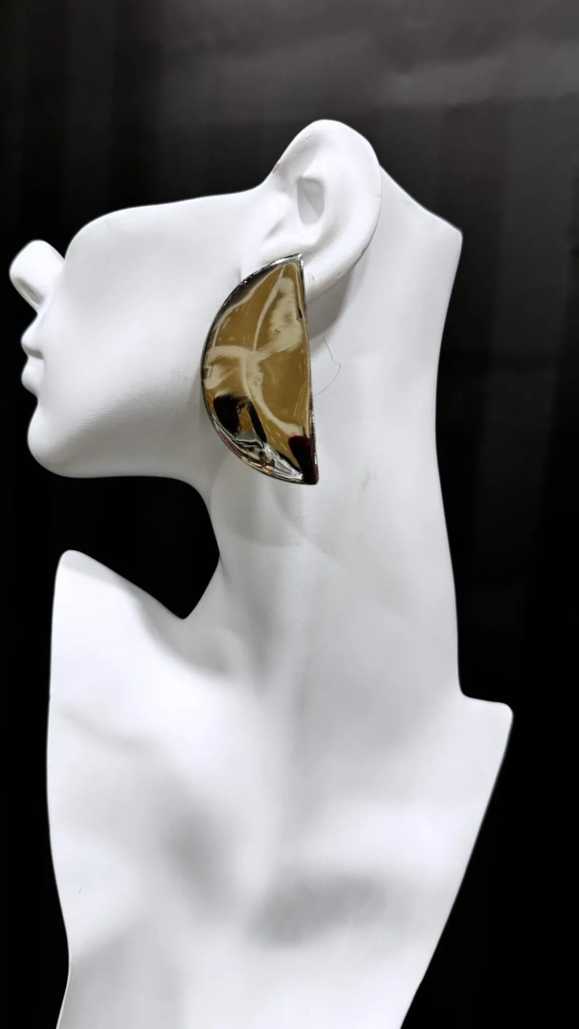 Half moon high polished earrings