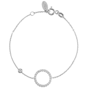 Halo Sparkling Circle Bracelet Silver
