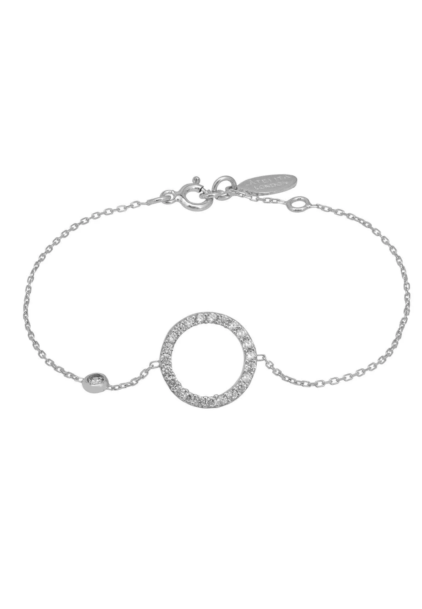 Halo Sparkling Circle Bracelet Silver