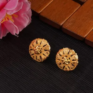 Handcrafted 22kt Yellow Gold Stud Earrings - Timeless Anniversary Gift
