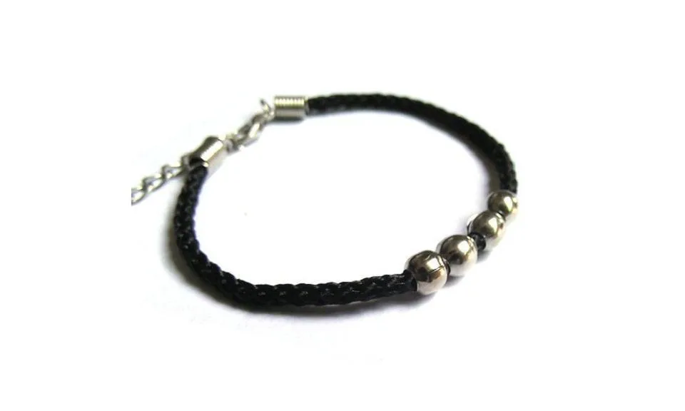 Handmade Beaded Alloy Four Bead Rope Bracelet