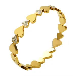 Heart Bracelet Luxury Zircon Inlaid Love 18 k Gold Plated Bracelet Jewelry