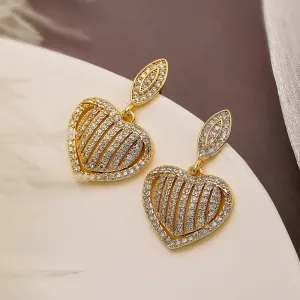 Heart Shaped Drop Earrings