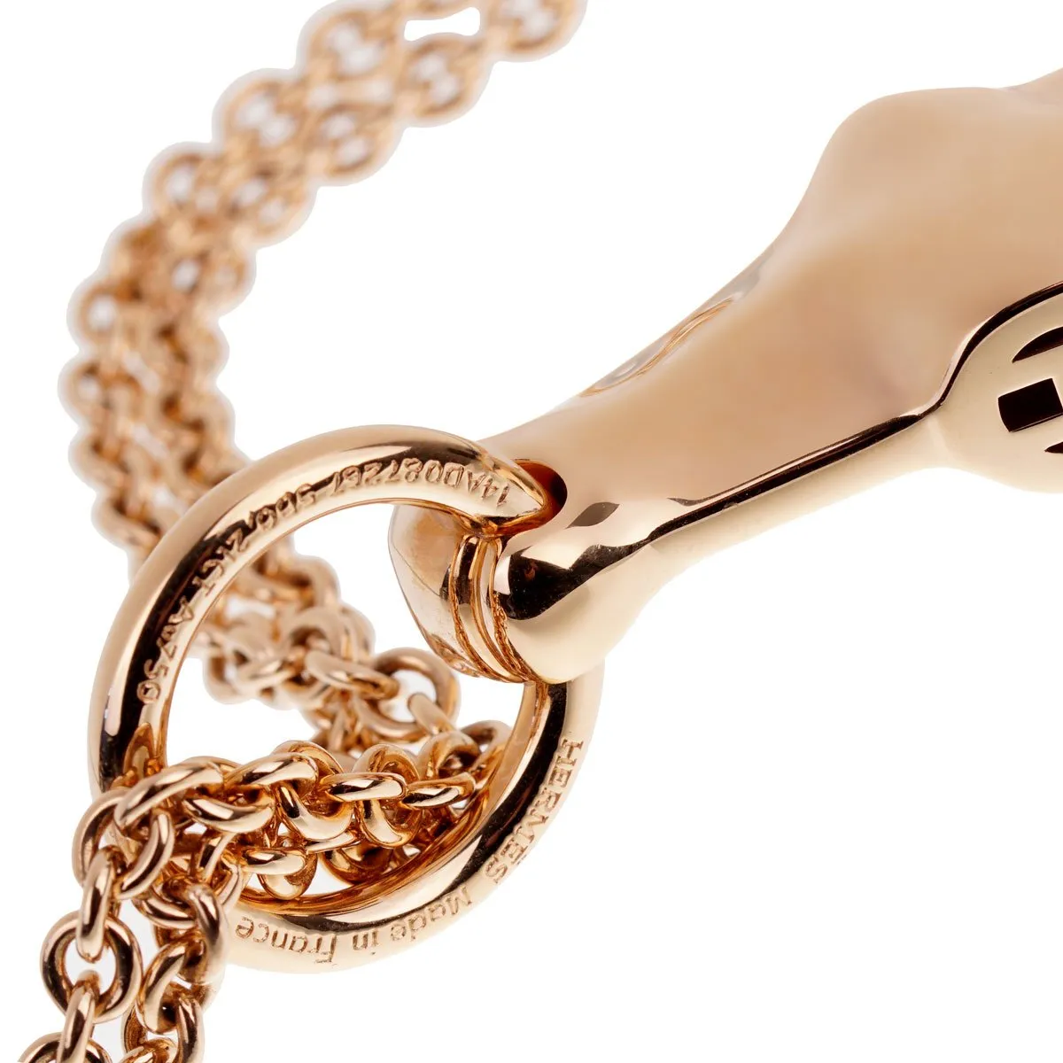 Hermes Galop 18k Rose Gold Diamond Necklace