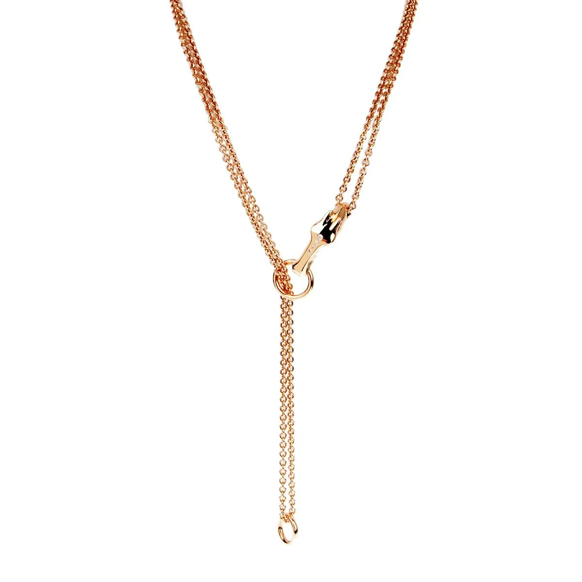 Hermes Galop 18k Rose Gold Diamond Necklace