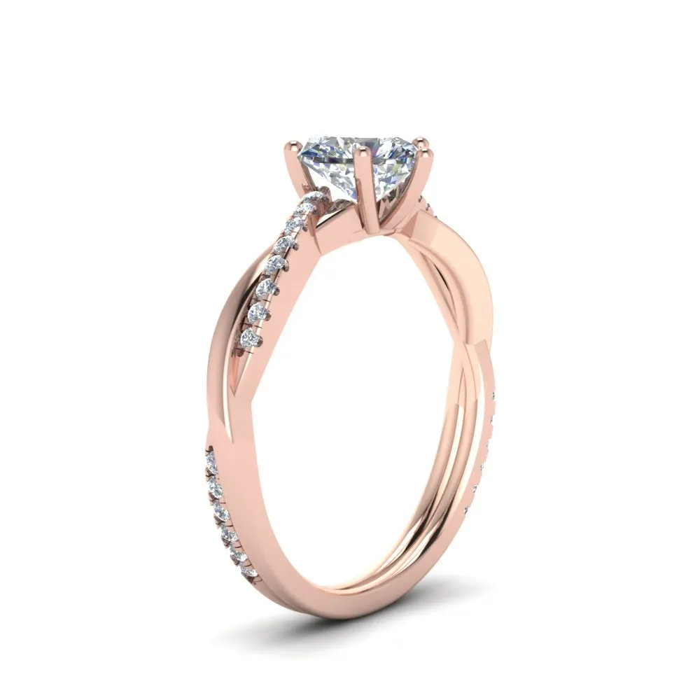IGI Certified 1/2 - 5 Carat Lab Grown Diamond Infinity Style Women Engagement Ring 14K Gold