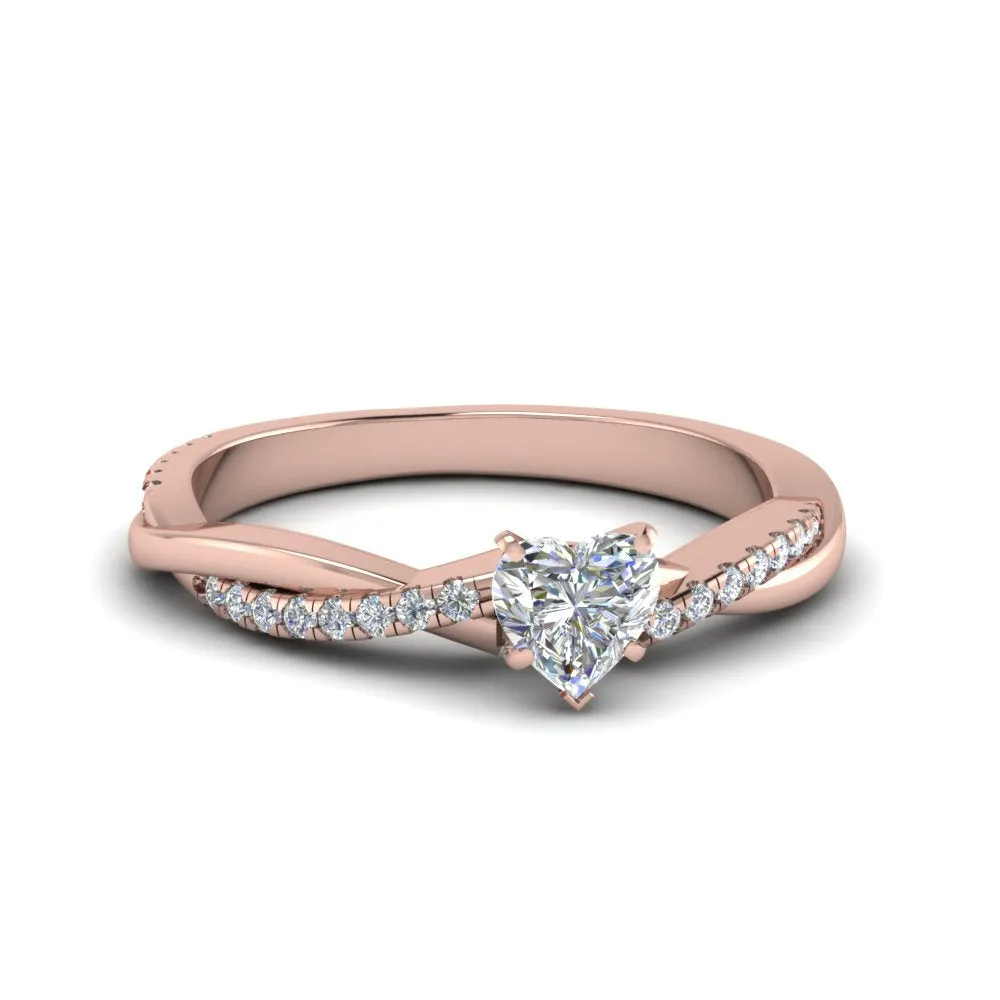 IGI Certified 1/2 - 5 Carat Lab Grown Diamond Infinity Style Women Engagement Ring 14K Gold