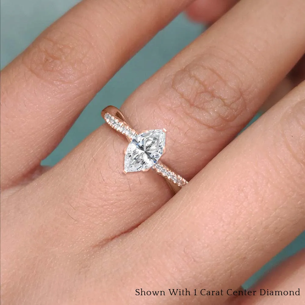 IGI Certified 1/2 - 5 Carat Lab Grown Diamond Infinity Style Women Engagement Ring 14K Gold