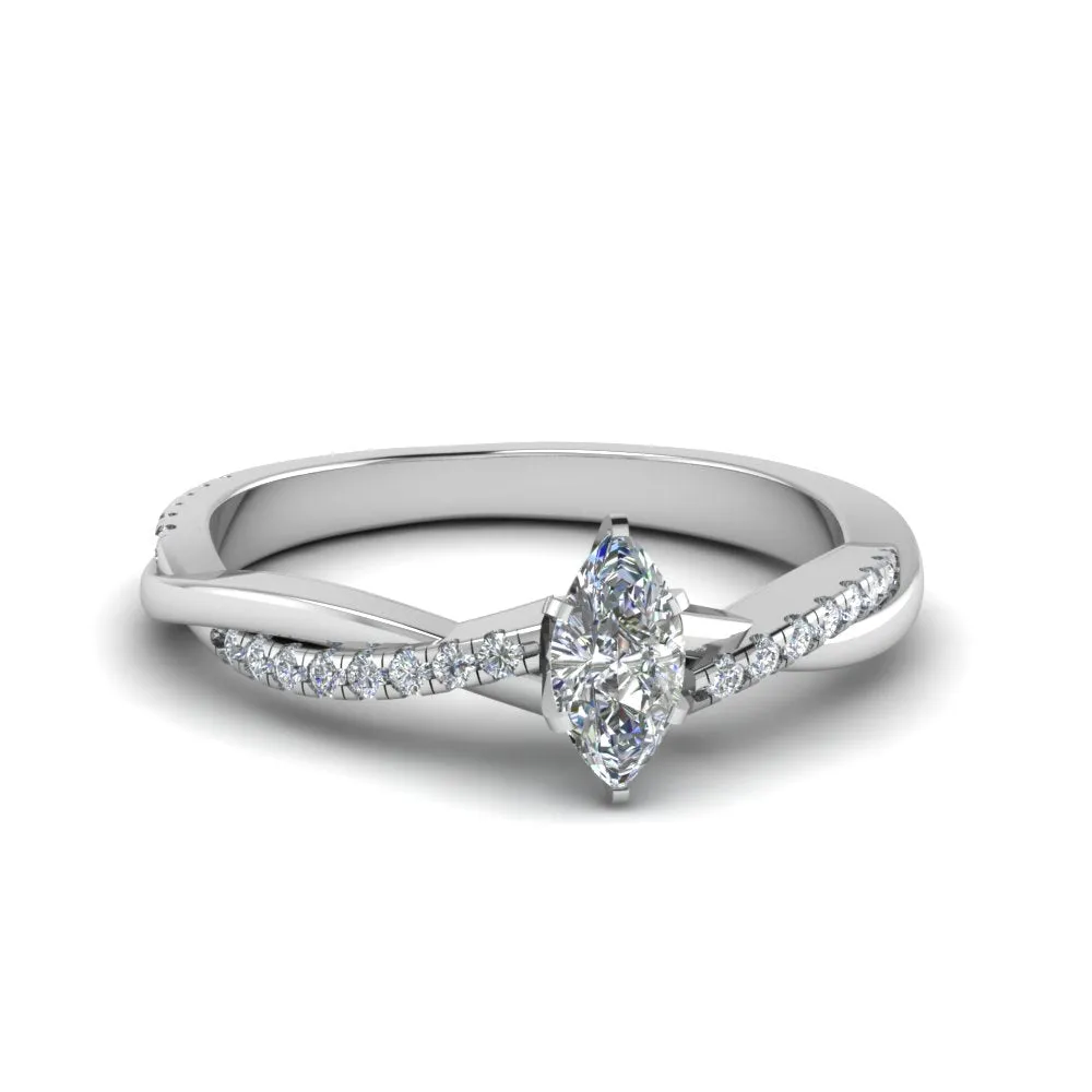 IGI Certified 1/2 - 5 Carat Lab Grown Diamond Infinity Style Women Engagement Ring 14K Gold