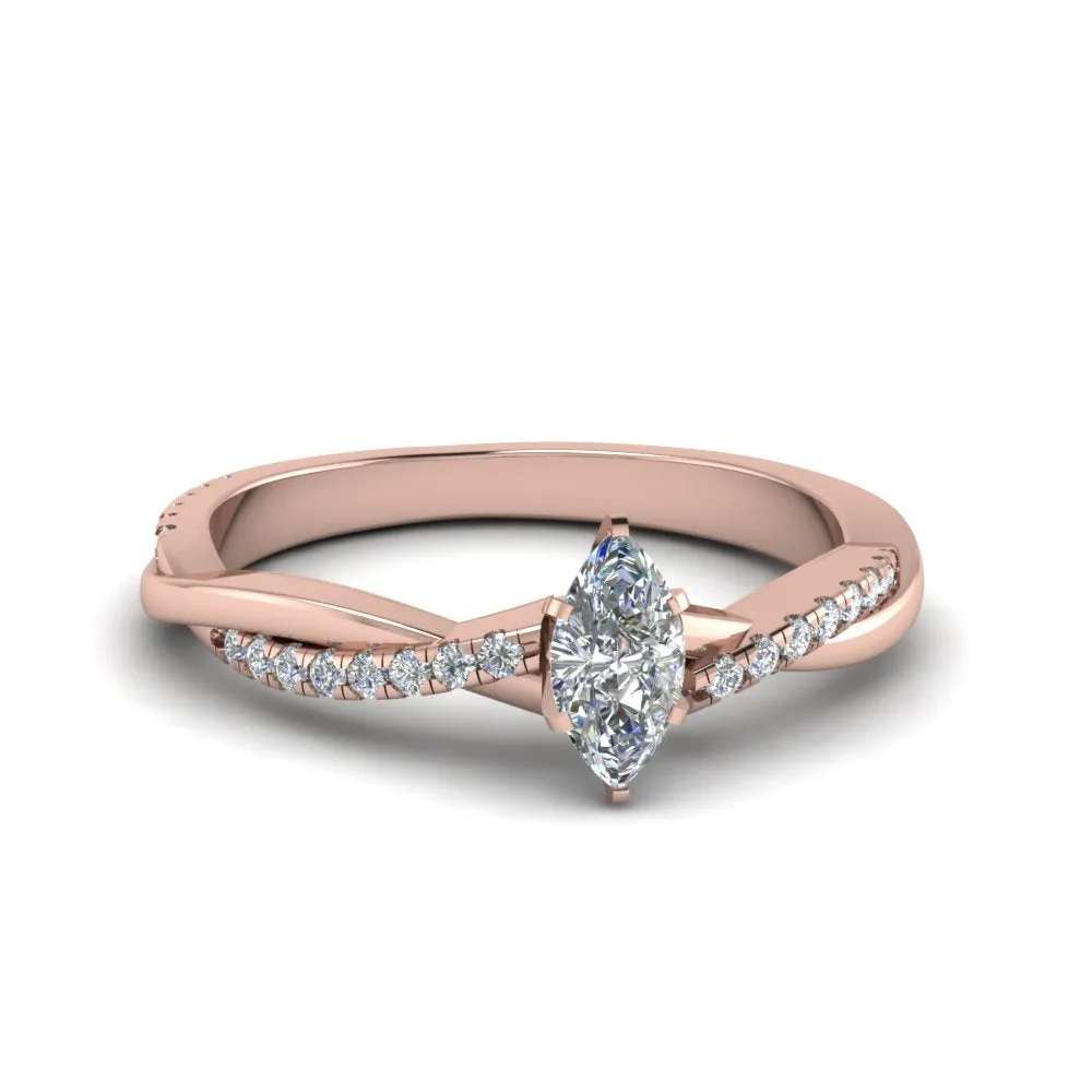 IGI Certified 1/2 - 5 Carat Lab Grown Diamond Infinity Style Women Engagement Ring 14K Gold