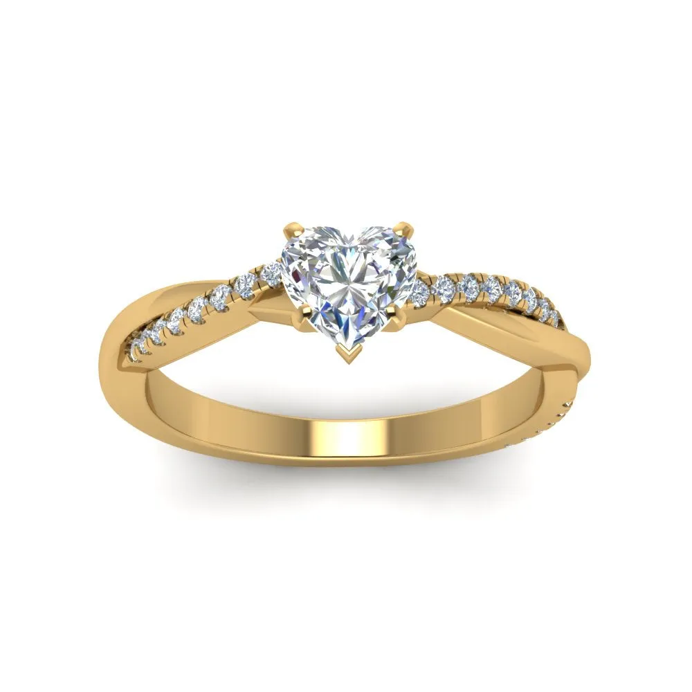 IGI Certified 1/2 - 5 Carat Lab Grown Diamond Infinity Style Women Engagement Ring 14K Gold