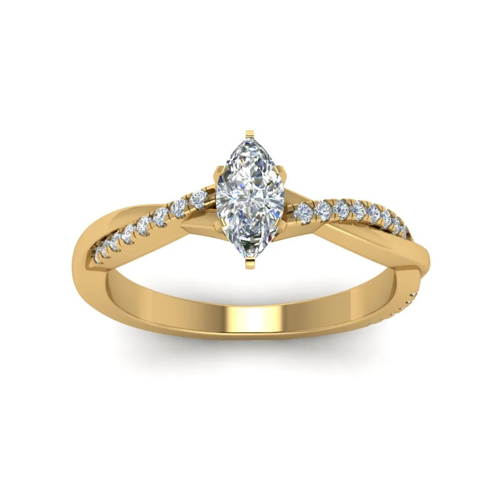 IGI Certified 1/2 - 5 Carat Lab Grown Diamond Infinity Style Women Engagement Ring 14K Gold
