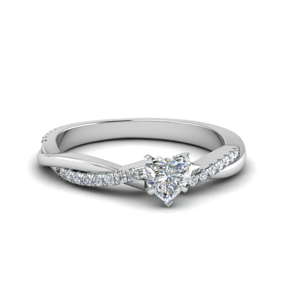 IGI Certified 1/2 - 5 Carat Lab Grown Diamond Infinity Style Women Engagement Ring 14K Gold