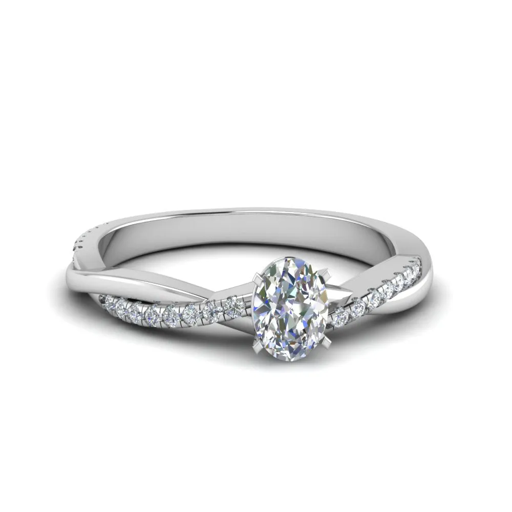IGI Certified 1/2 - 5 Carat Lab Grown Diamond Infinity Style Women Engagement Ring 14K Gold