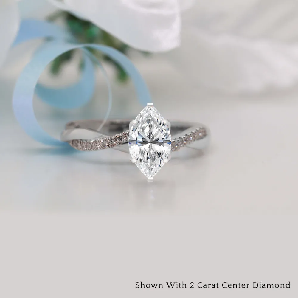 IGI Certified 1/2 - 5 Carat Lab Grown Diamond Infinity Style Women Engagement Ring 14K Gold