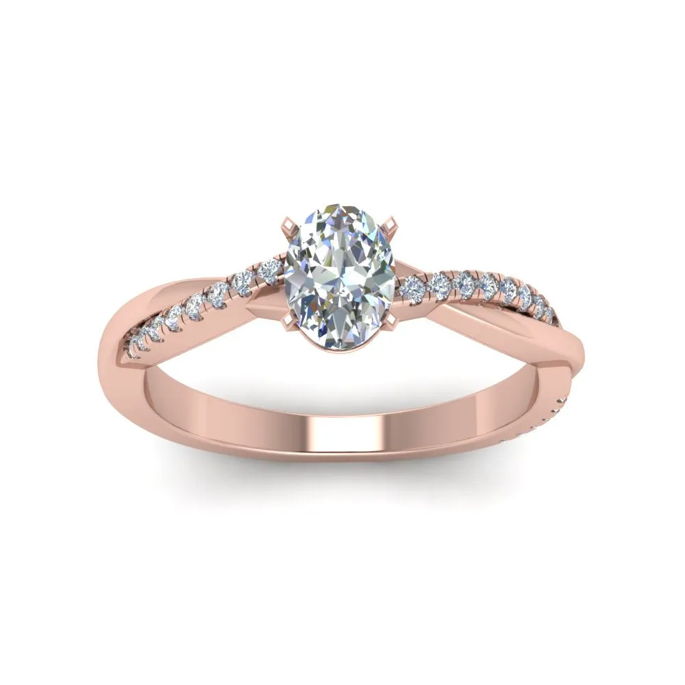 IGI Certified 1/2 - 5 Carat Lab Grown Diamond Infinity Style Women Engagement Ring 14K Gold