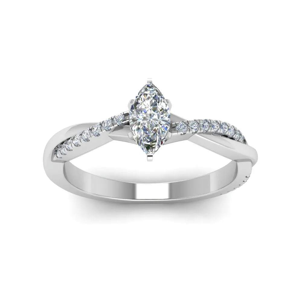 IGI Certified 1/2 - 5 Carat Lab Grown Diamond Infinity Style Women Engagement Ring 14K Gold