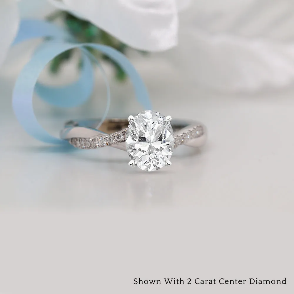 IGI Certified 1/2 - 5 Carat Lab Grown Diamond Infinity Style Women Engagement Ring 14K Gold