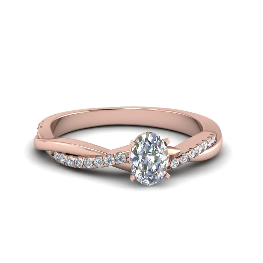 IGI Certified 1/2 - 5 Carat Lab Grown Diamond Infinity Style Women Engagement Ring 14K Gold