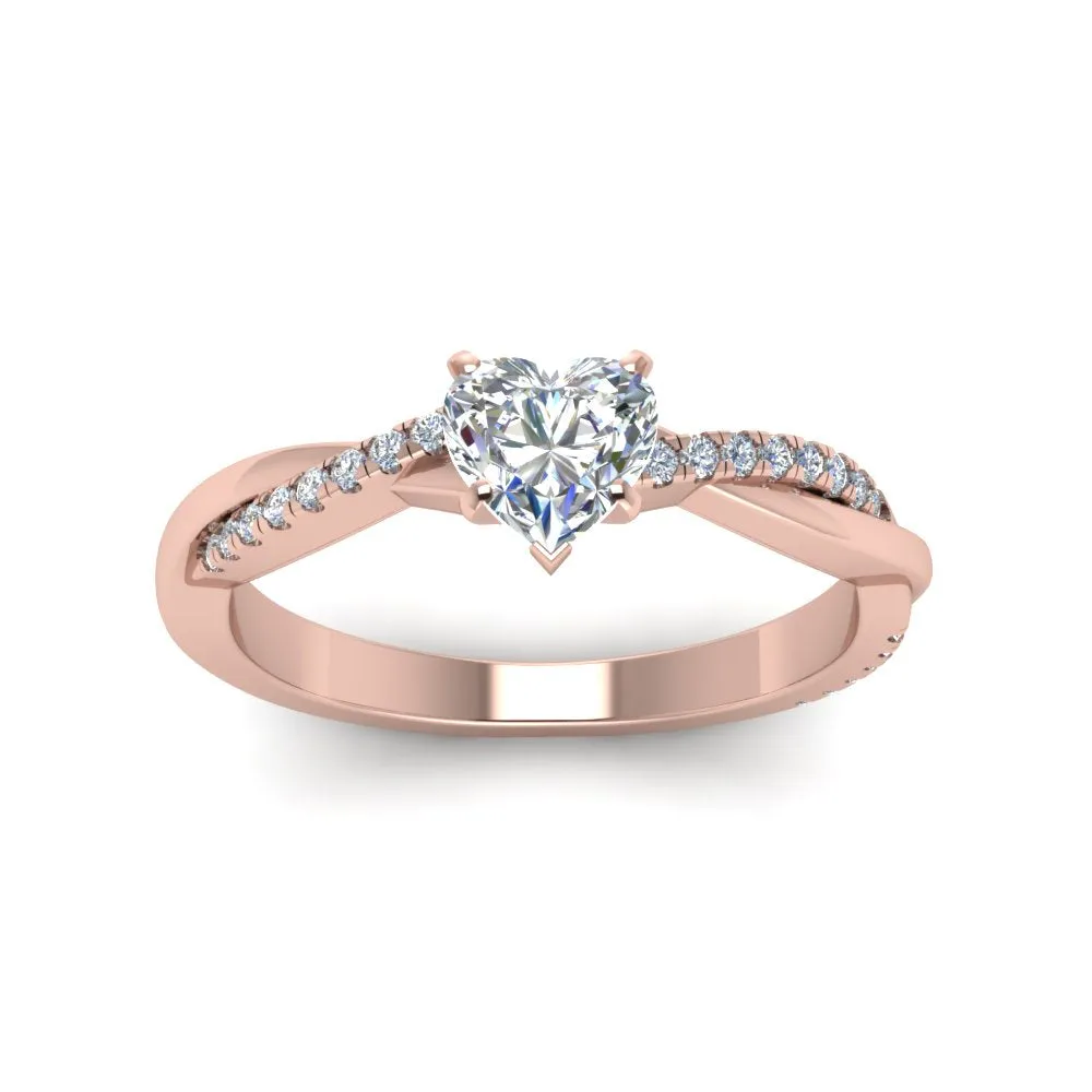 IGI Certified 1/2 - 5 Carat Lab Grown Diamond Infinity Style Women Engagement Ring 14K Gold