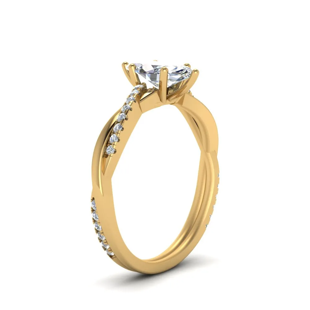IGI Certified 1/2 - 5 Carat Lab Grown Diamond Infinity Style Women Engagement Ring 14K Gold