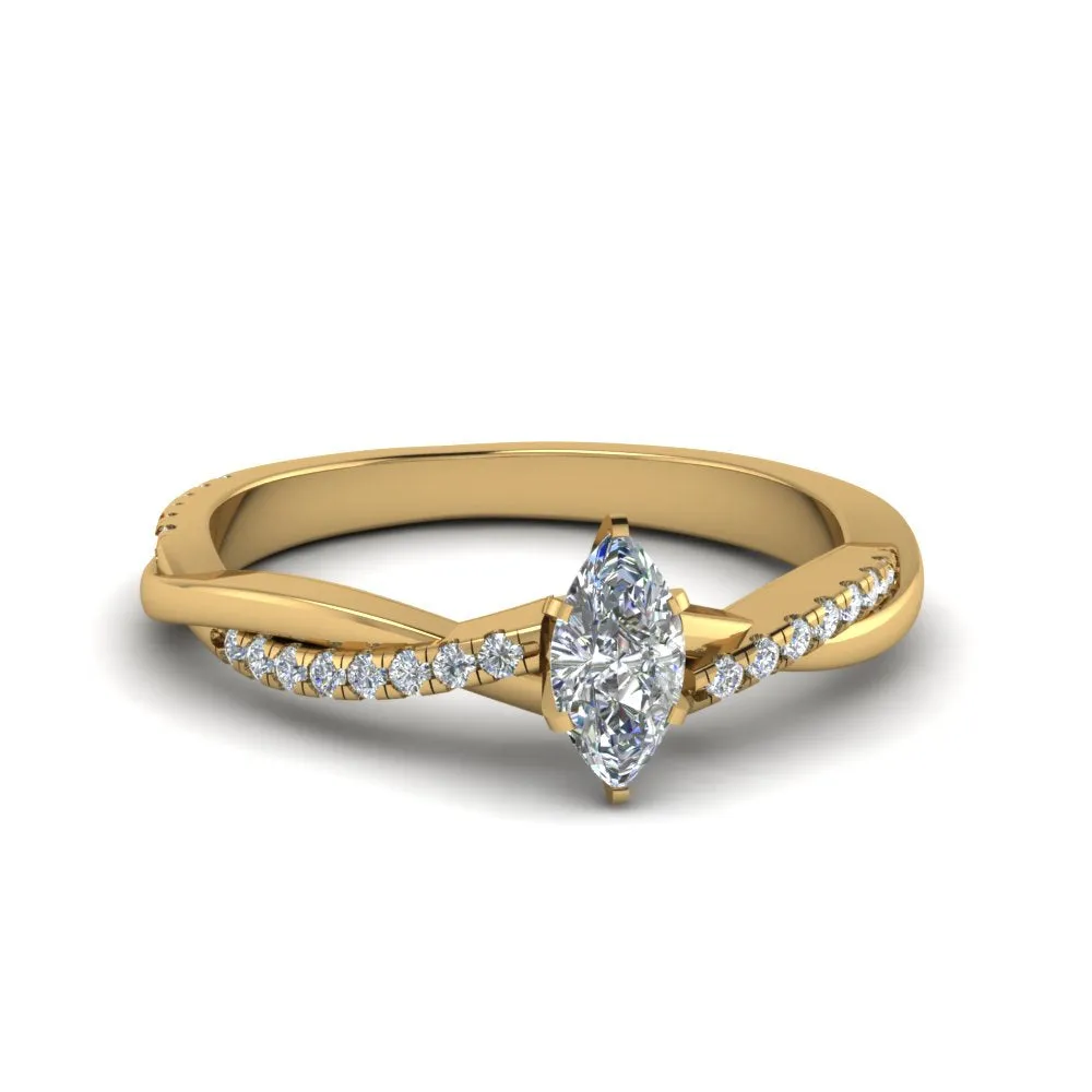 IGI Certified 1/2 - 5 Carat Lab Grown Diamond Infinity Style Women Engagement Ring 14K Gold