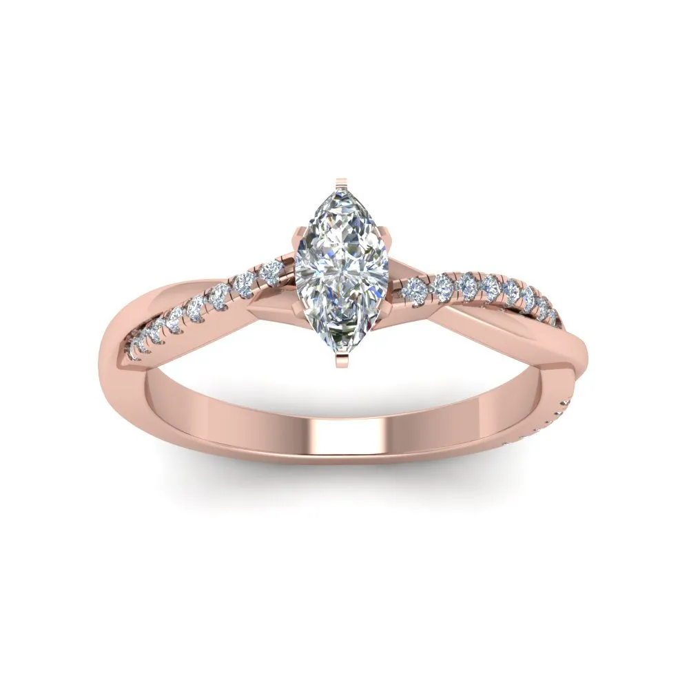 IGI Certified 1/2 - 5 Carat Lab Grown Diamond Infinity Style Women Engagement Ring 14K Gold