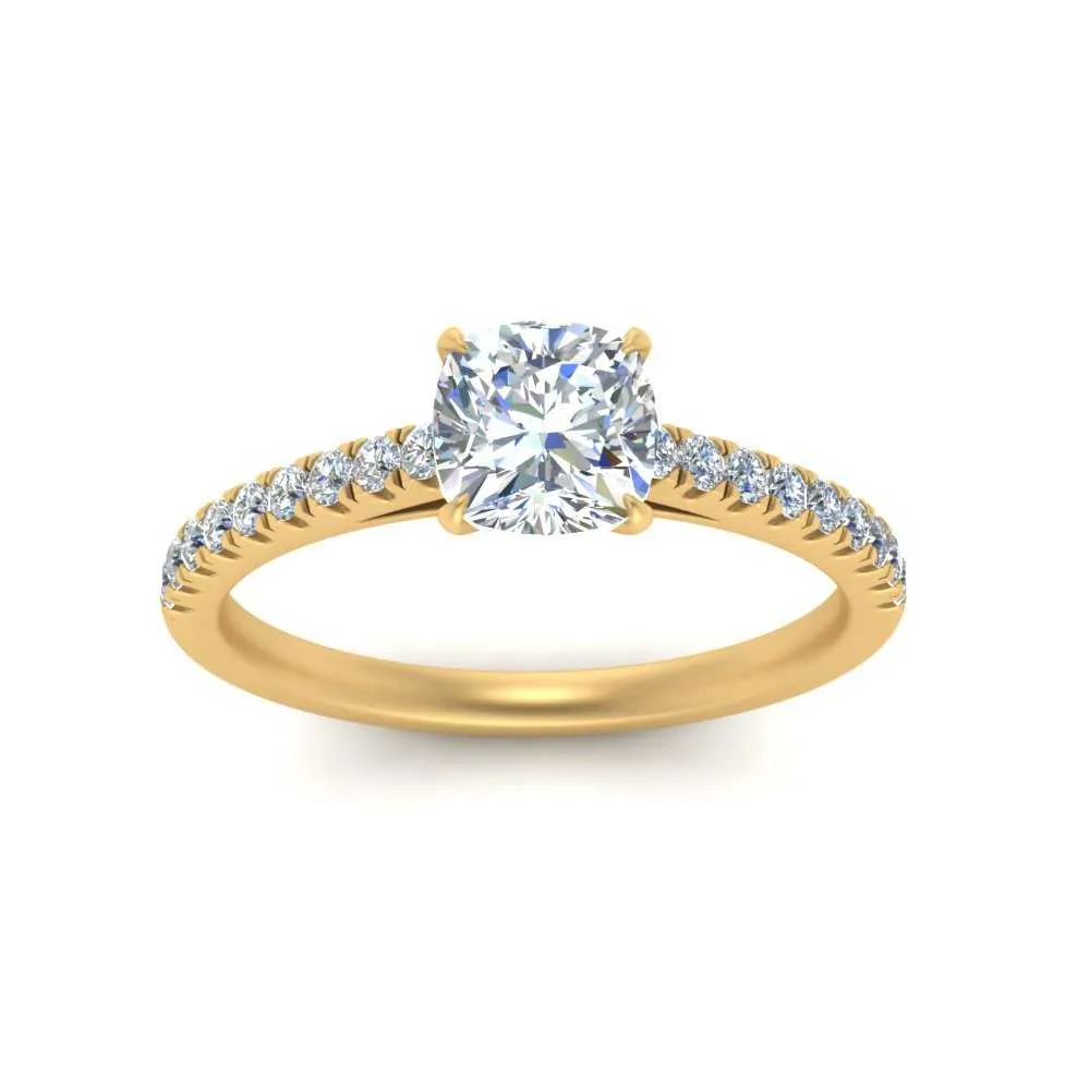 IGI Certified 1/2 - 5 Carat Lab Grown Diamond Thin Engagement Ring 14K Gold